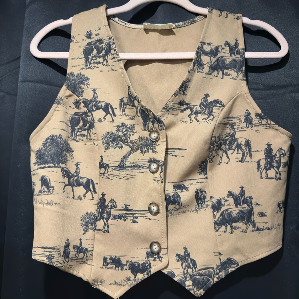 Western Print Vest
